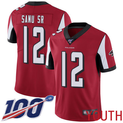 Atlanta Falcons Limited Red Youth Mohamed Sanu Home Jersey NFL Football #12 100th Season Vapor Untouchable->youth nfl jersey->Youth Jersey